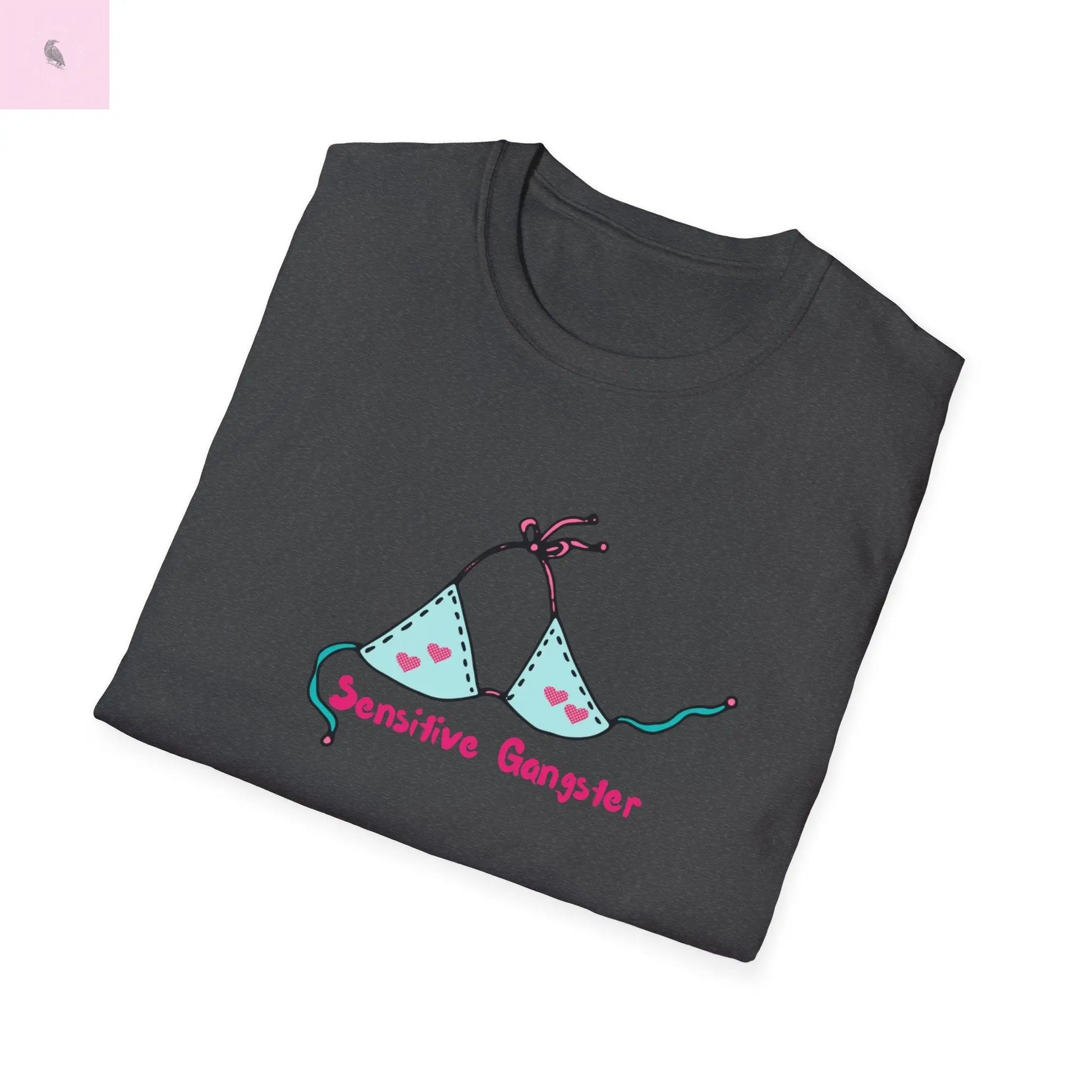 Sensitive Gangster T-Shirt, Funny beach Tee, love island tshirt, Gift for her, Summer top,  Casual Wear, The flirty crow