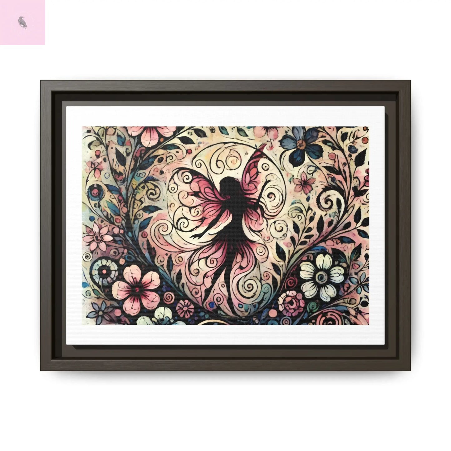 Framed Canvas Fairy art - The flirty crow