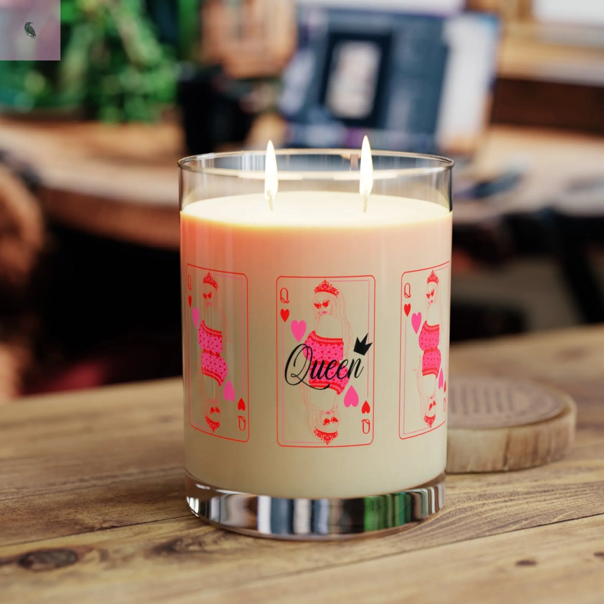 queen of hearts  11 oz soy wax candle the flirty crow