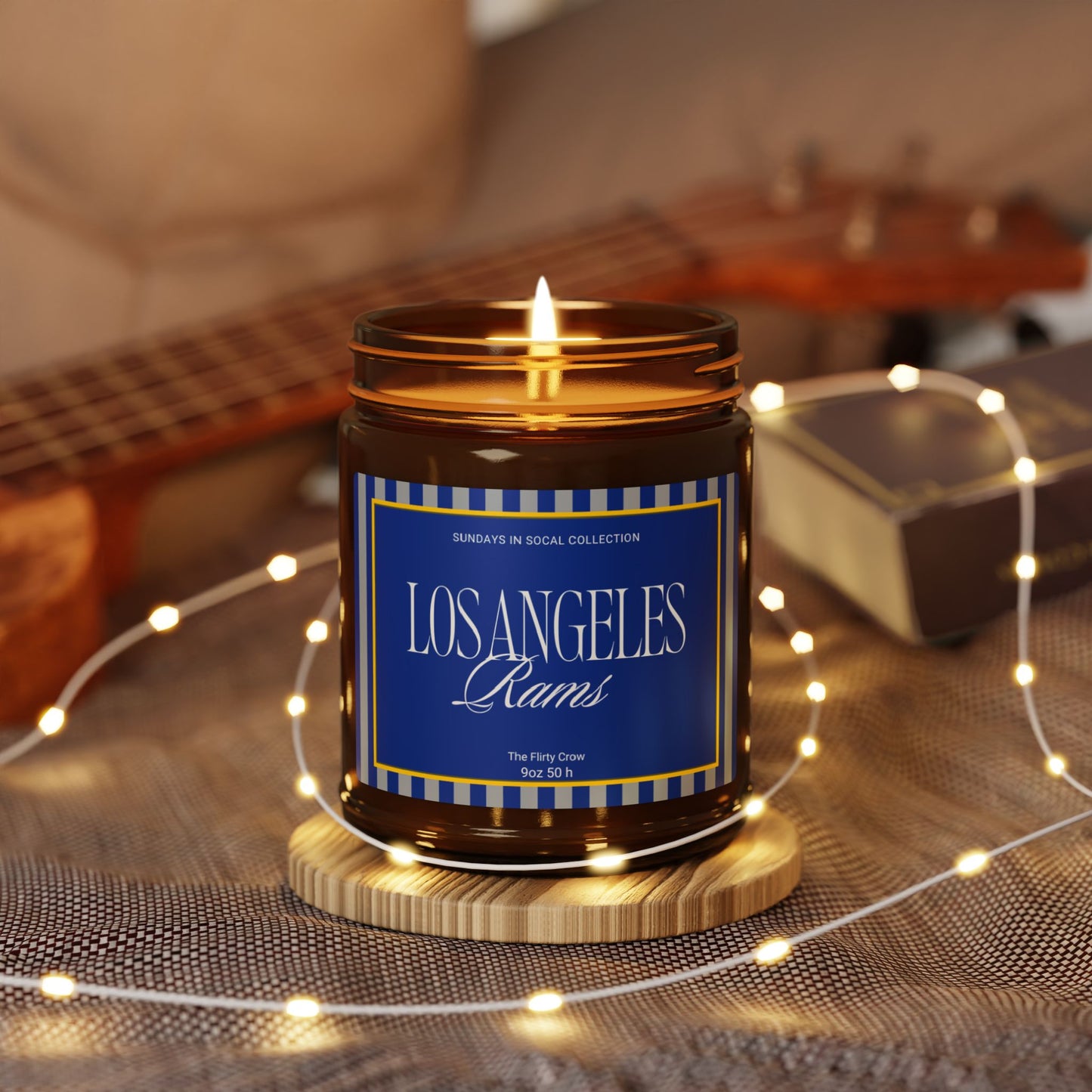 Los Angeles Rams Scented Soy Candle, Gift for Football fan