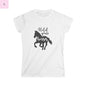 Women's Softstyle Tee slightly fitted white cotton horse lover tshirt the flirty crow