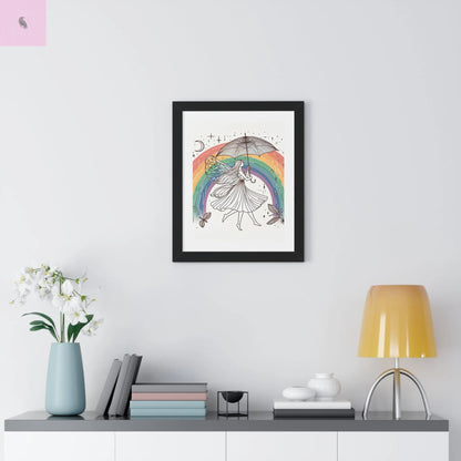 Framed  fairy whimsical Wall Art - The flirty crow