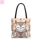 Reading lover  Owl Tote Bag, Cute Animal Tote, Book Lover Gift, AOP Shopping Bag, Owl Art Bag, Eco-Friendly Carryall, gift for reader The flirty crow