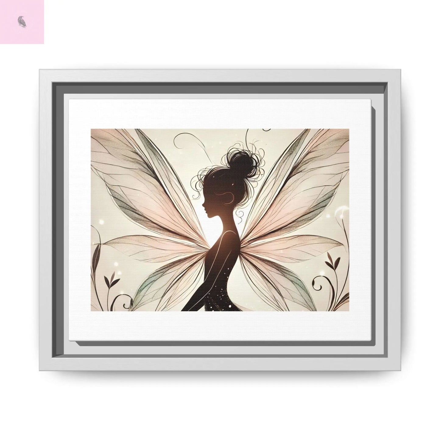Framed Canvas Fairy wall art - The flirty crow