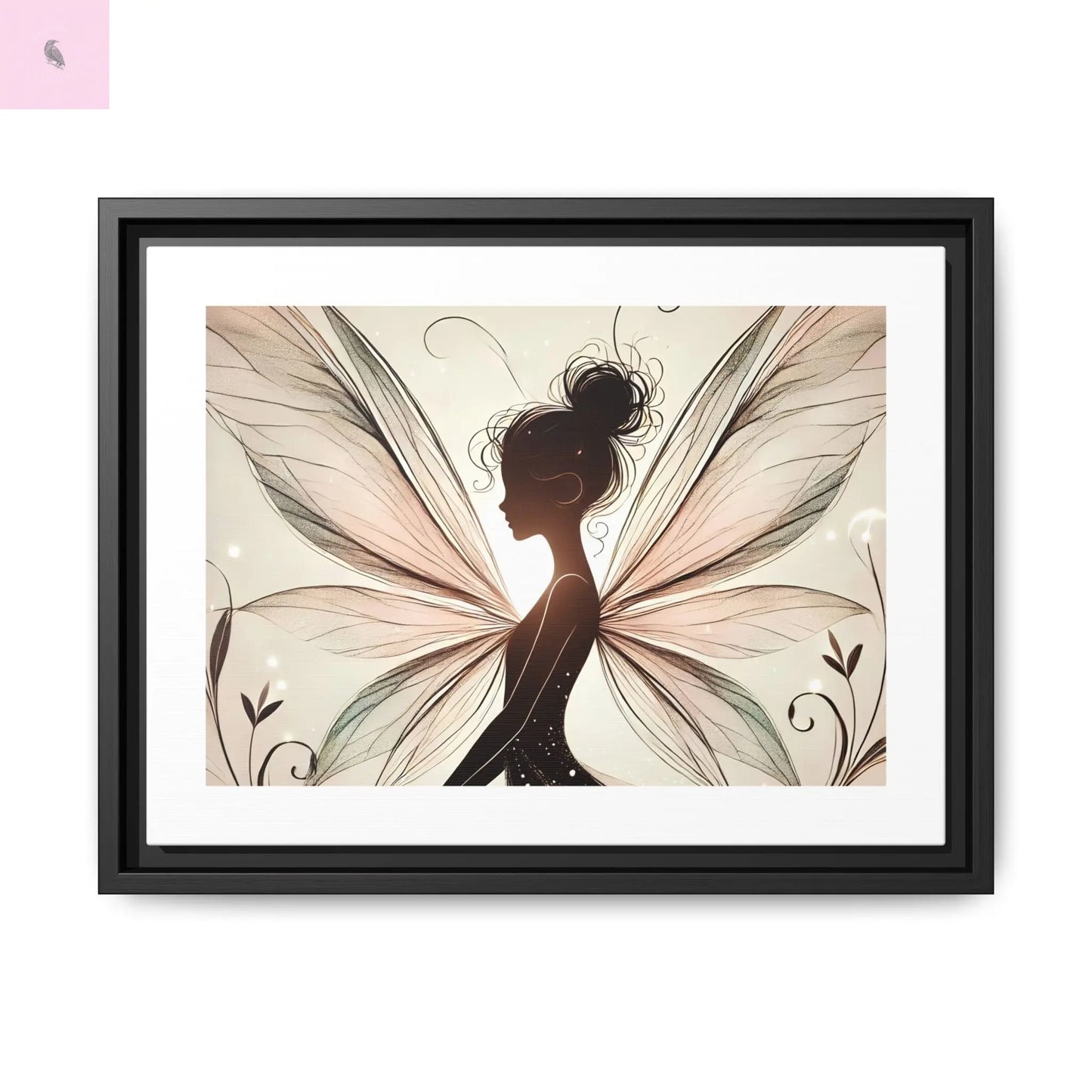 Framed Canvas Fairy wall art - The flirty crow