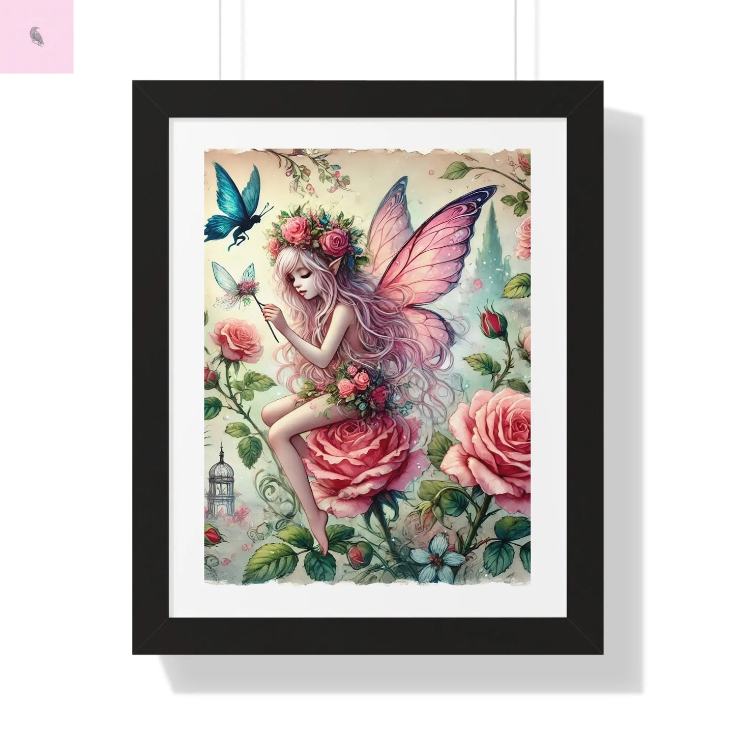 Framed Fairy wall art - The flirty crow