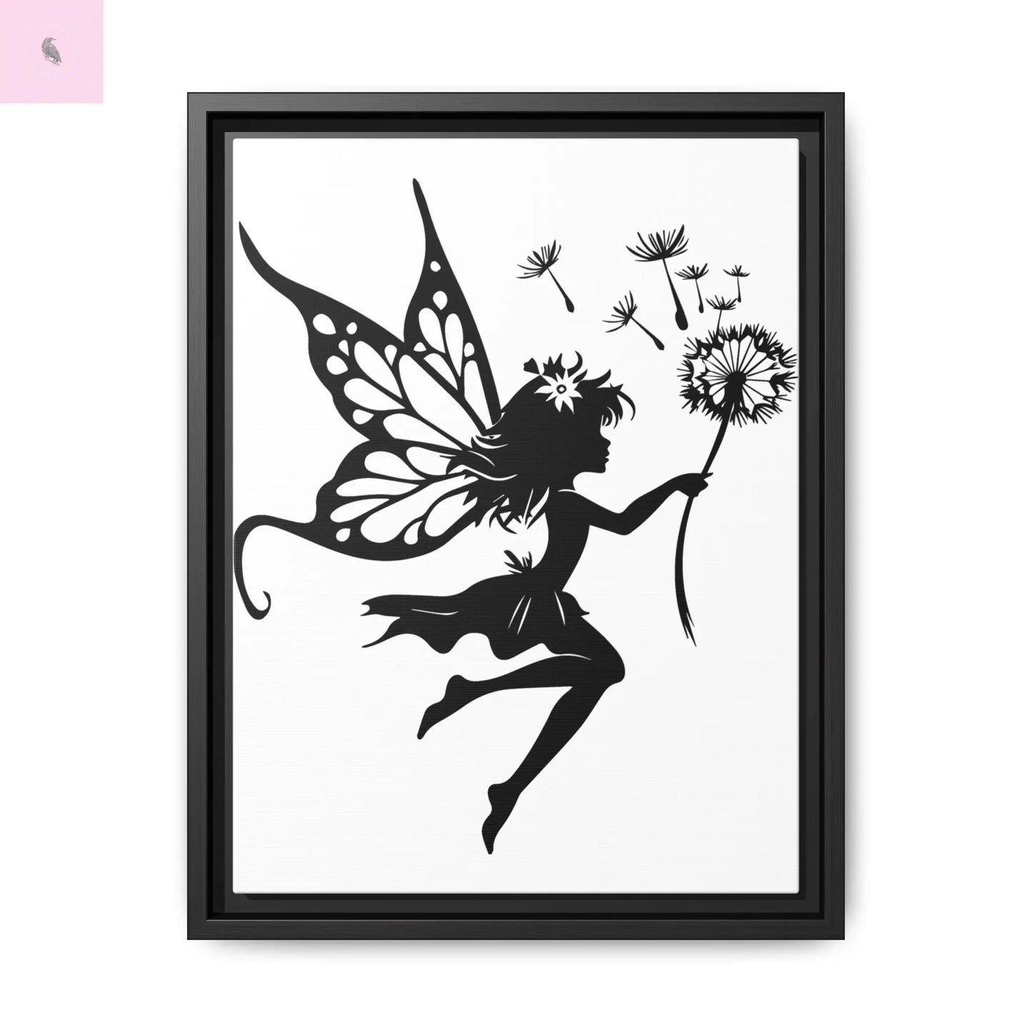Framed Canvas Fairy Art, whimsical wall decor, nursery room art, gift for her Printify