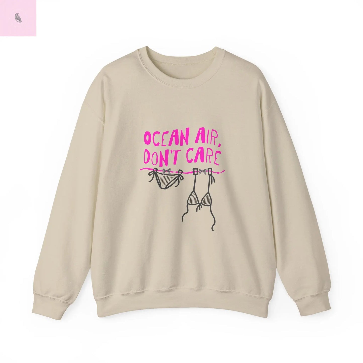 Beach Crewneck Sweatshirt ,Ocean lover, Summer Vibes Sweatshirt, beachy vibe,  Beach vacation Sweater, Casual Outfit, Summer Apparel Printify