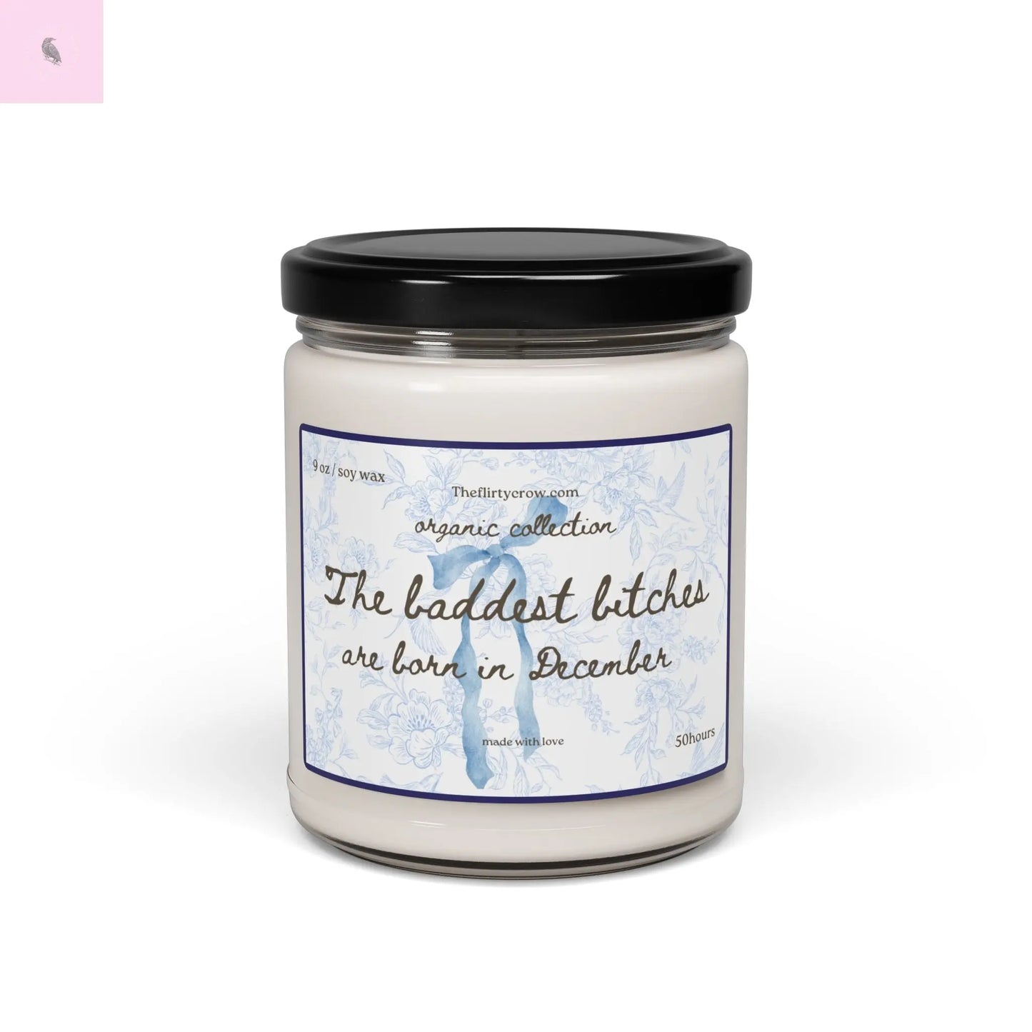 December Birthday Soy Candle, 9oz glass candle, Gift for her, coquette style, home decor, birthday gift Printify