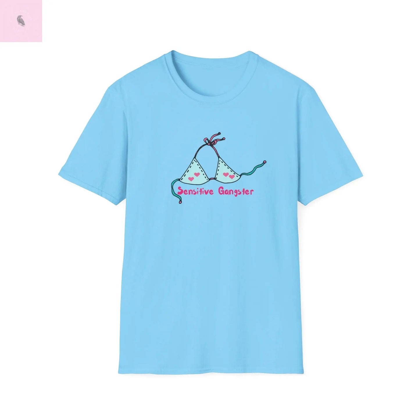 Sensitive Gangster T-Shirt, Funny beach Tee, love island tshirt, Gift for her, Summer top,  Casual Wear, The flirty crow