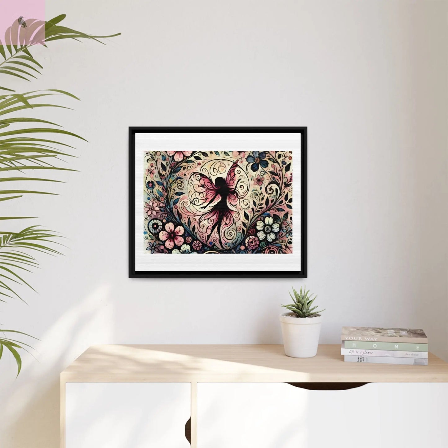 Framed Canvas Fairy art - The flirty crow