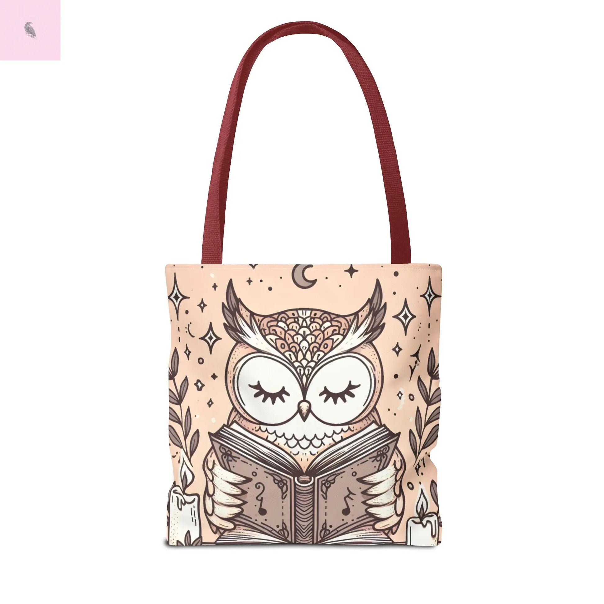 Reading lover  Owl Tote Bag, Cute Animal Tote, Book Lover Gift, AOP Shopping Bag, Owl Art Bag, Eco-Friendly Carryall, gift for reader The flirty crow