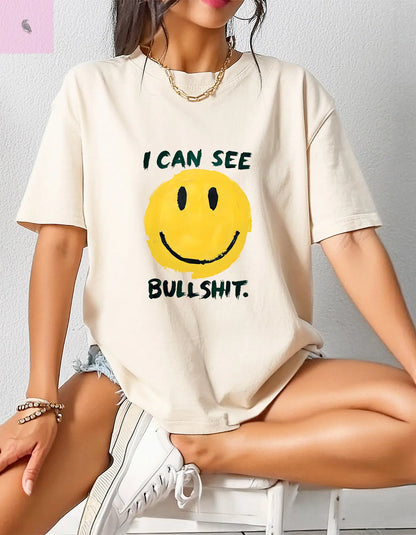 Funny Smiling Through the BS Unisex Tee - The flirty crow