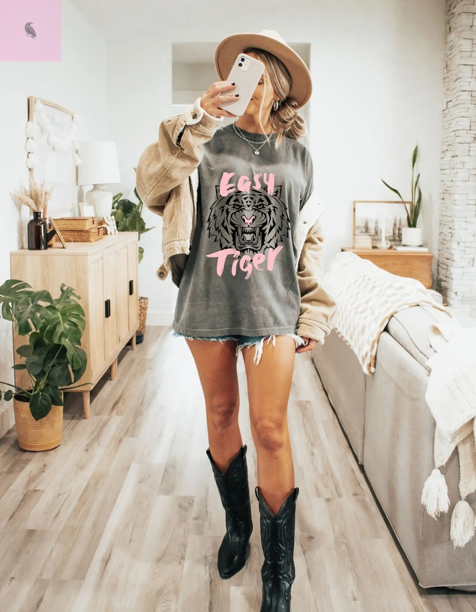 Easy Tiger Unisex custom colors T-Shirt - Fun Graphic Tee for Casual Wear The flirty crow