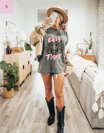 Easy Tiger Unisex custom colors T-Shirt - Fun Graphic Tee for Casual Wear The flirty crow