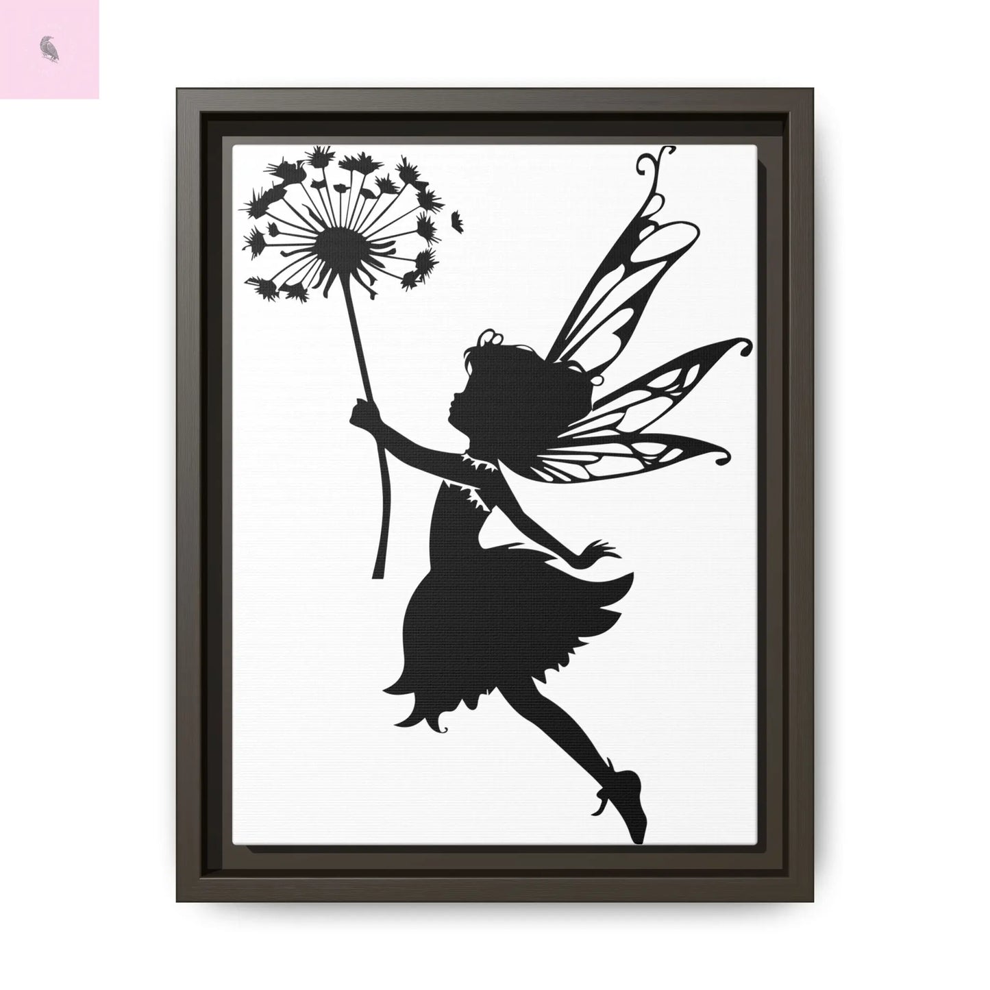 Framed canvas Fairy Silhouette Wall Art, Fairy lover Home Decor, Whimsical Framed Canvas, Fairy Gift, Kids Room Decoration, Nursery Art The flirty crow