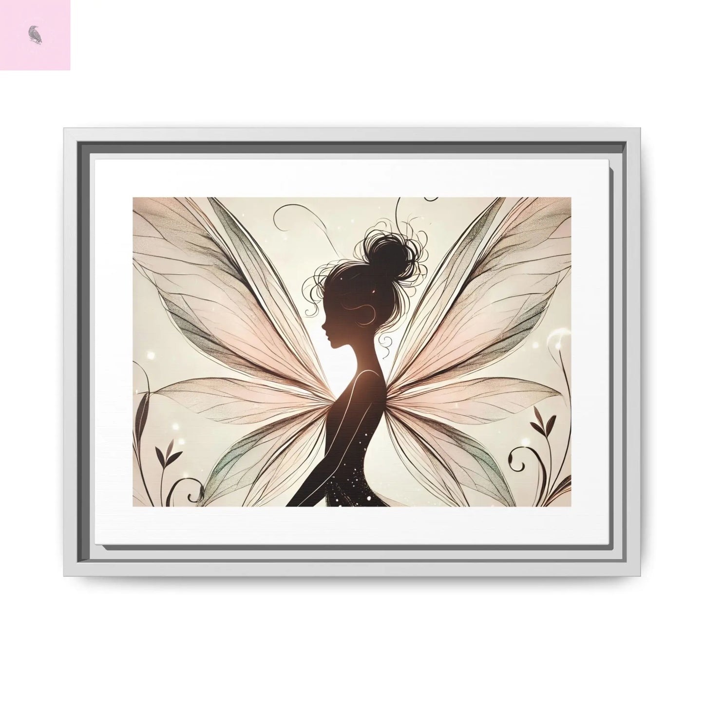 Framed Canvas Fairy wall art - The flirty crow