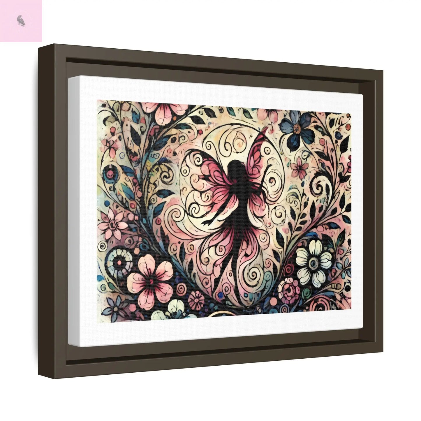 Framed Canvas Fairy art - The flirty crow