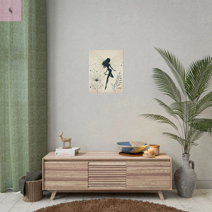 Elegant Fairy Silhouette Rolled Poster - Enchanting Wall Art for Home Decor - The flirty crow