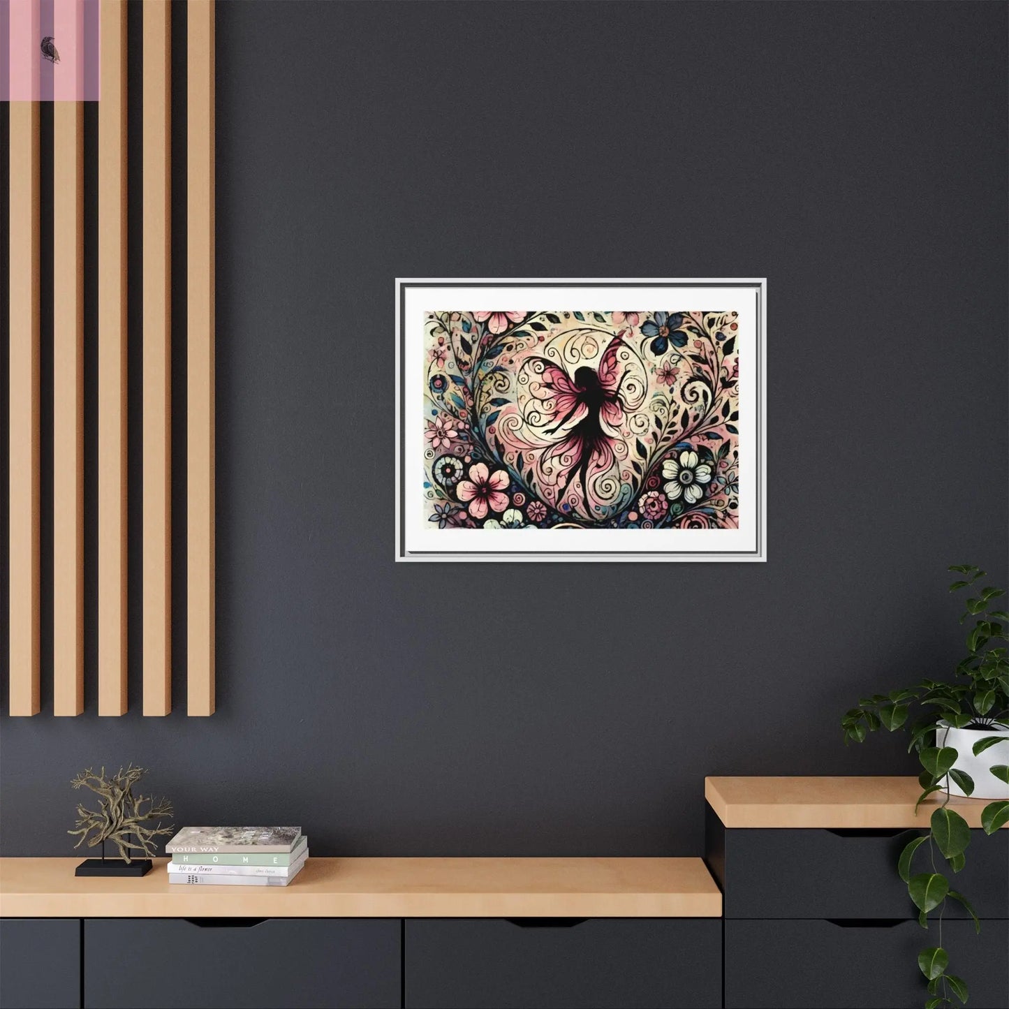 Framed Canvas Fairy art - The flirty crow