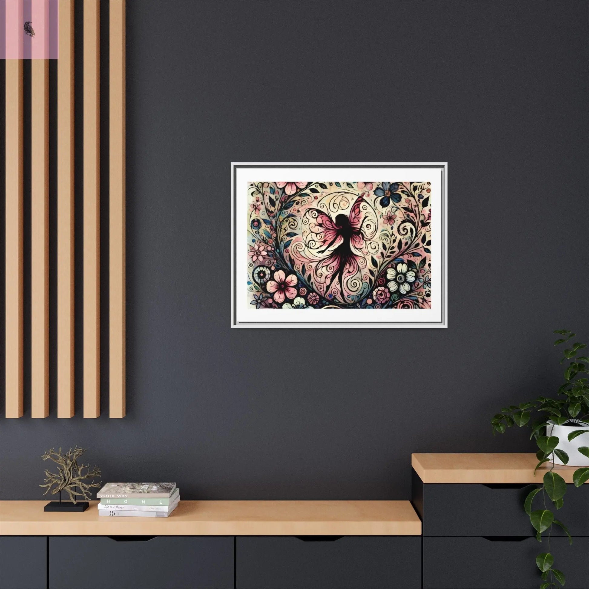 Framed Canvas Fairy art - The flirty crow