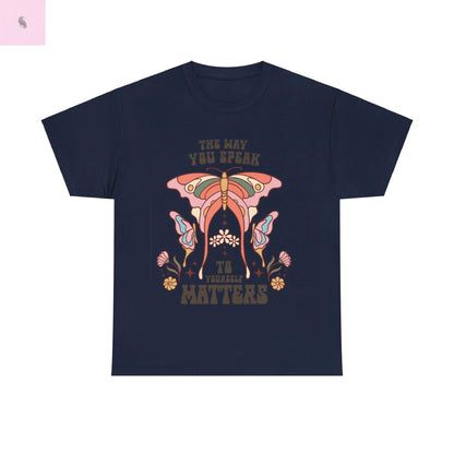 Retro Butterfly Tee, Positive Vibe, Cotton T-Shirt, Speak Kindly Shirt, Quality Vintage Top, Unisex Tee the flirty crow