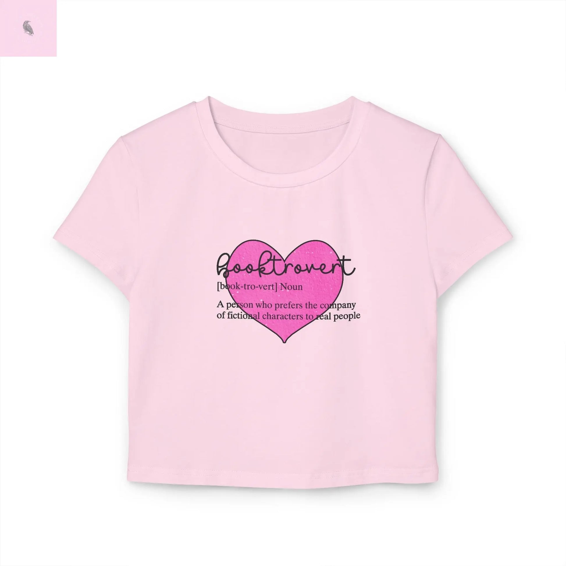 Cropped Tee for Book Lovers , Trendy Summer Crop top, Booktrovert baby tee The flirty crow