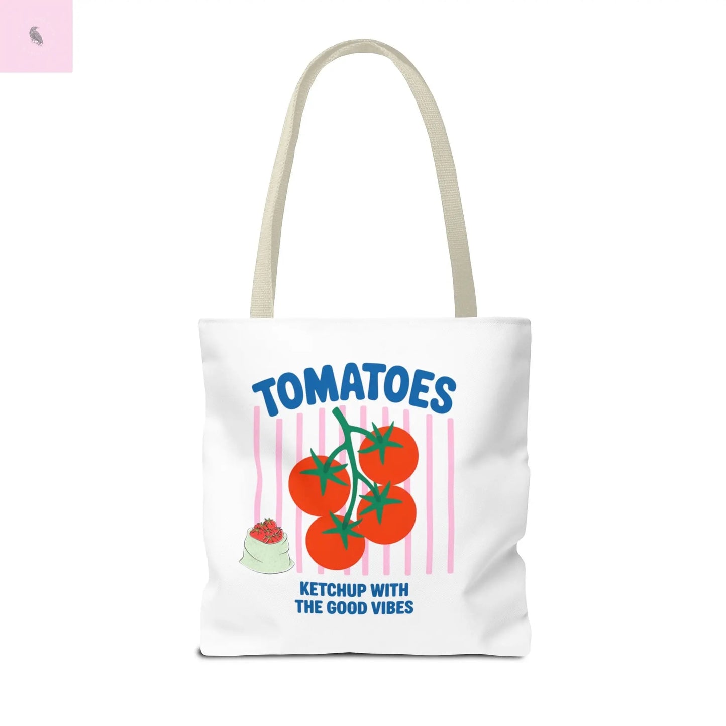 Tomato Vibes Tote Bag, Grocery tote,  Beach bag, travel tote,gift for gardener, veggie lover, Fun Gift for Foodies, Garden Lovers The flirty crow