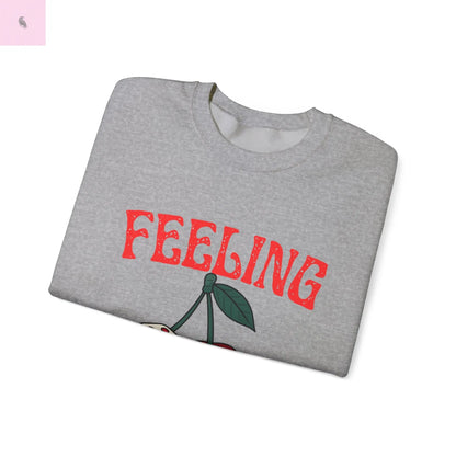 Lucky Cherries Sweatshirt, Feeling Lucky Unisex Crewneck, Lucky Charm Jumper, Casino Lover Gift, Gambling Apparel, Cherry Print Pullover the flirty crow