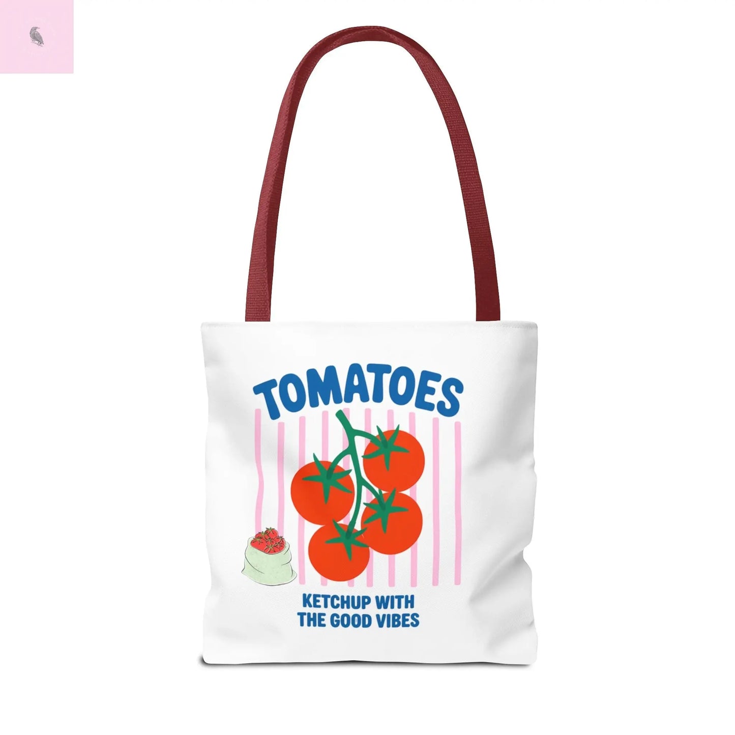 Tomato Vibes Tote Bag, Grocery tote,  Beach bag, travel tote,gift for gardener, veggie lover, Fun Gift for Foodies, Garden Lovers The flirty crow