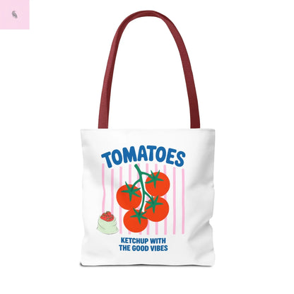 Tomato Vibes Tote Bag, Grocery tote,  Beach bag, travel tote,gift for gardener, veggie lover, Fun Gift for Foodies, Garden Lovers The flirty crow