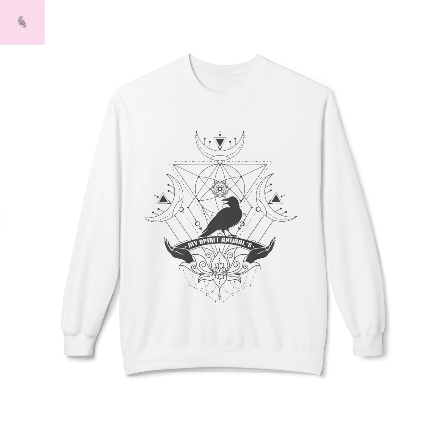 crow spirit animal crewneck sweatshirt the flirty crow