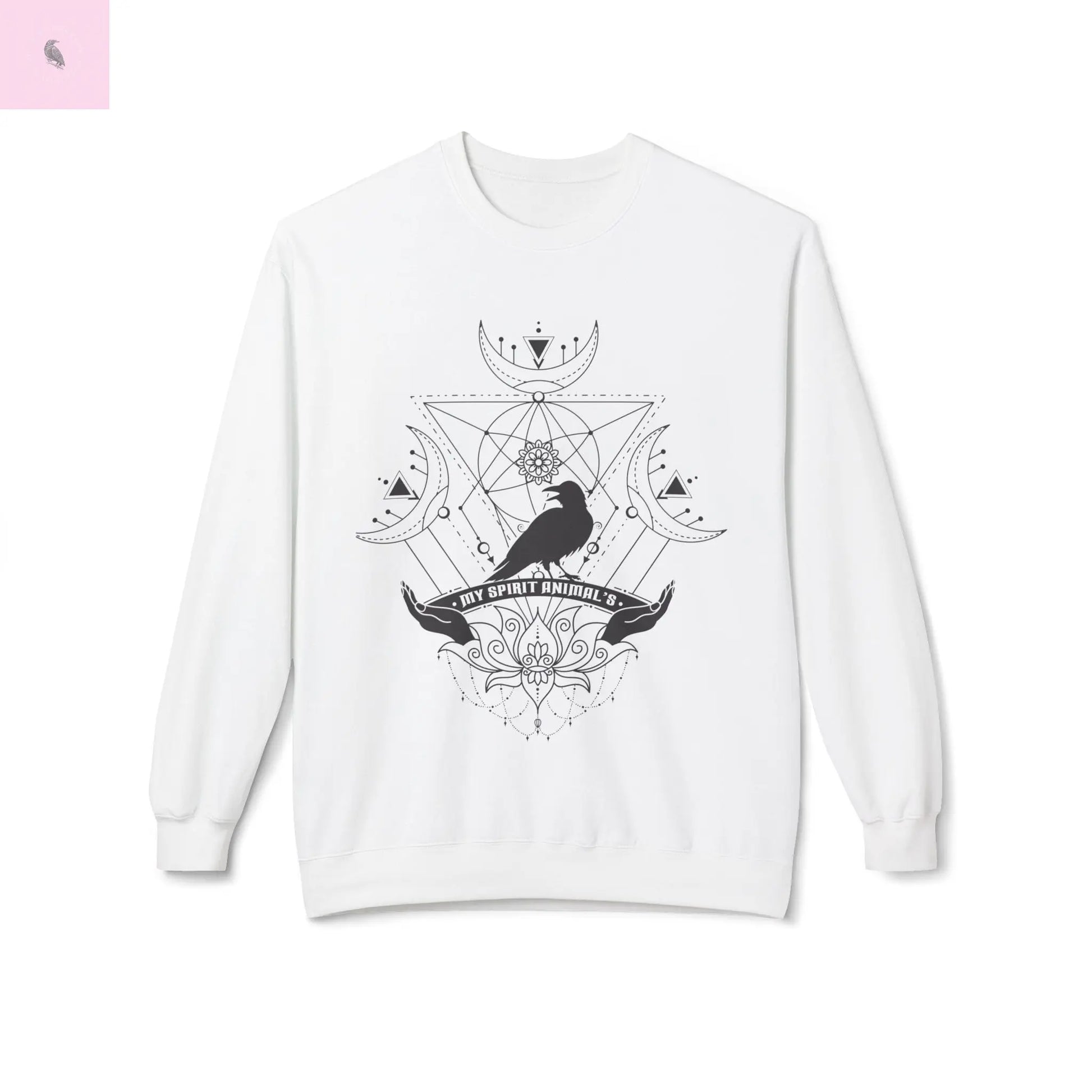 crow spirit animal crewneck sweatshirt the flirty crow