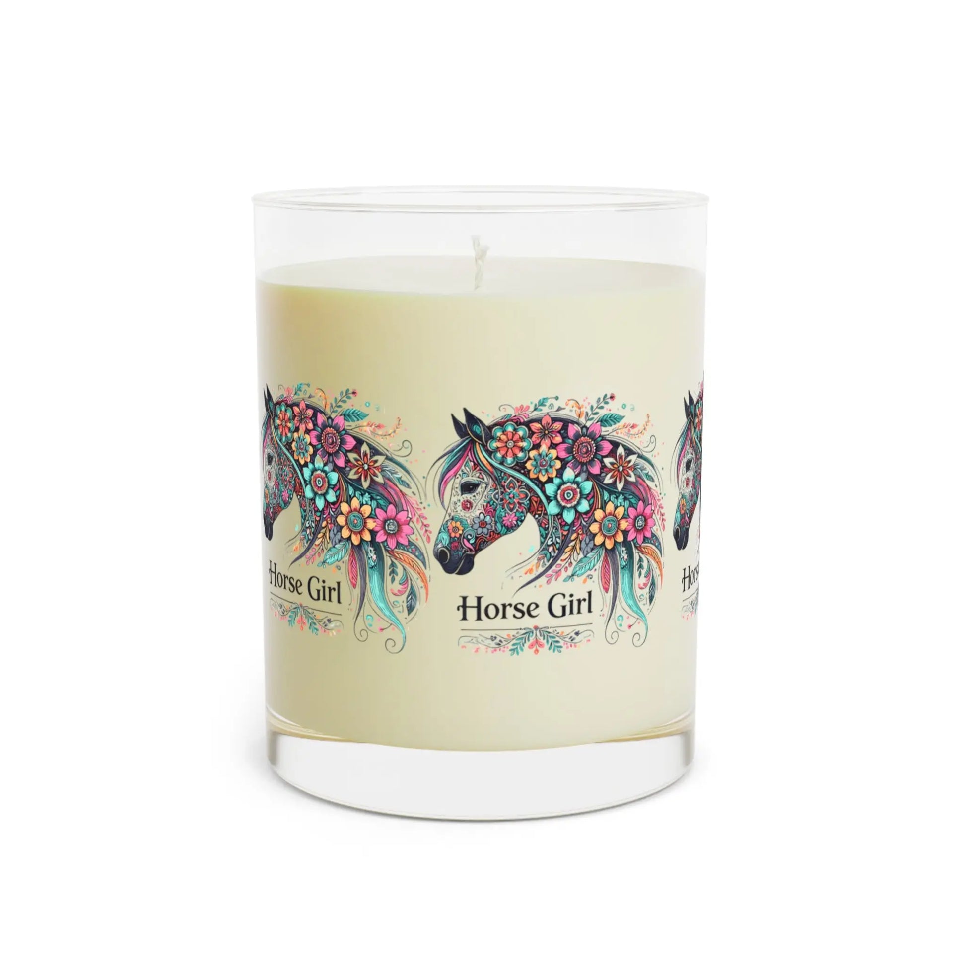 Glass Candle - Horse Lover Soy Wax, 11oz the flirty crow