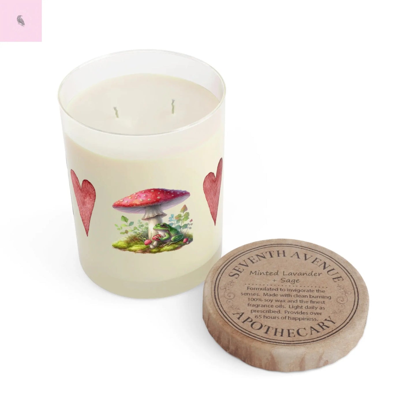 Soy Candle - Retro Boho Frog Mushroom Glass Candle the flirty crow