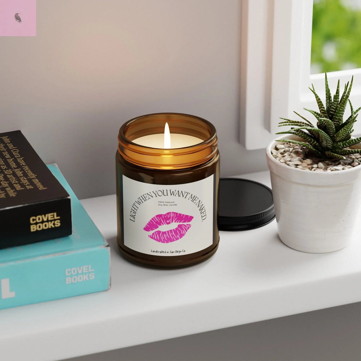 Light When You Want Me Naked Scented Soy Candle - Amber Jar The flirty crow
