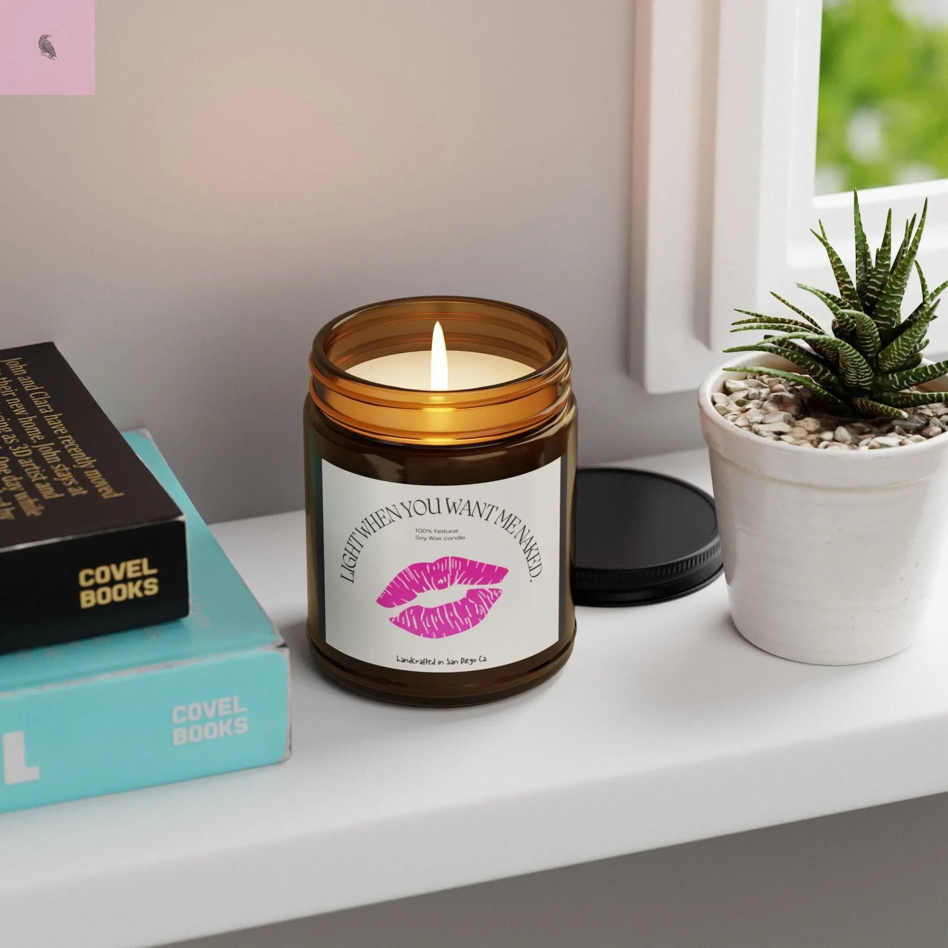 Light When You Want Me Naked Scented Soy Candle - Amber Jar The flirty crow