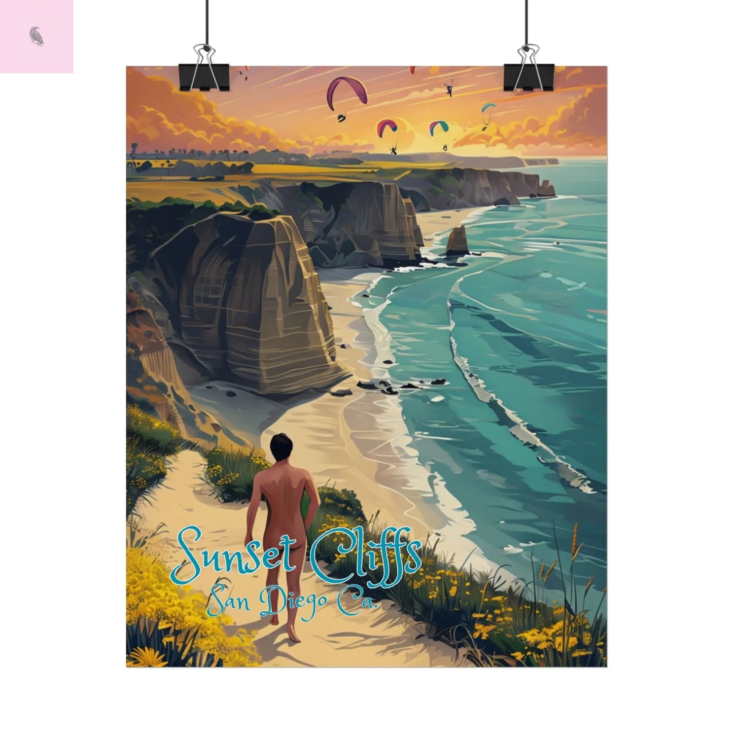 Sunset Cliffs Rolled Poster, Scenic Art Print, San Diego  Beach Decor, Coastal Wall Art, Gift for Beach Lovers, Home Decoration Printify