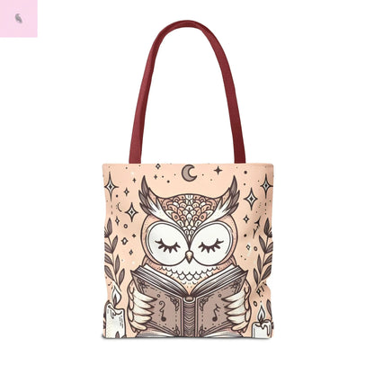 Reading lover  Owl Tote Bag, Cute Animal Tote, Book Lover Gift, AOP Shopping Bag, Owl Art Bag, Eco-Friendly Carryall, gift for reader The flirty crow