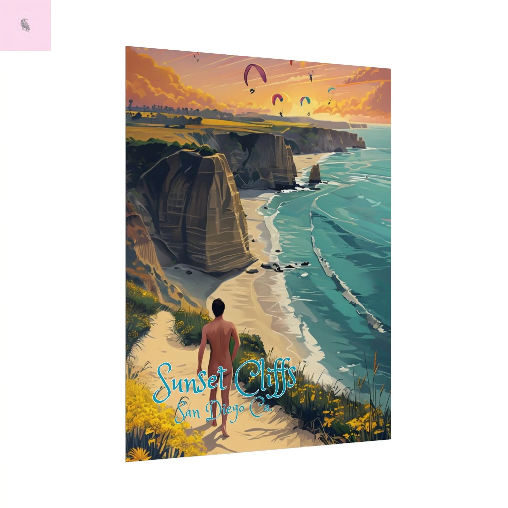 Sunset Cliffs Rolled Poster, Scenic Art Print, San Diego  Beach Decor, Coastal Wall Art, Gift for Beach Lovers, Home Decoration Printify