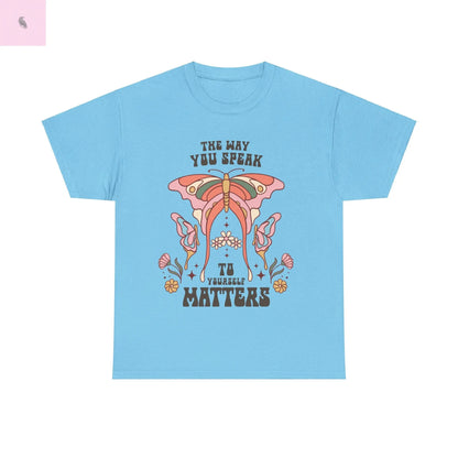 Retro Butterfly Tee, Positive Vibe, Cotton T-Shirt, Speak Kindly Shirt, Quality Vintage Top, Unisex Tee the flirty crow