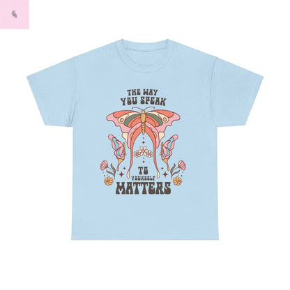 Retro Butterfly Tee, Positive Vibe, Cotton T-Shirt, Speak Kindly Shirt, Quality Vintage Top, Unisex Tee the flirty crow