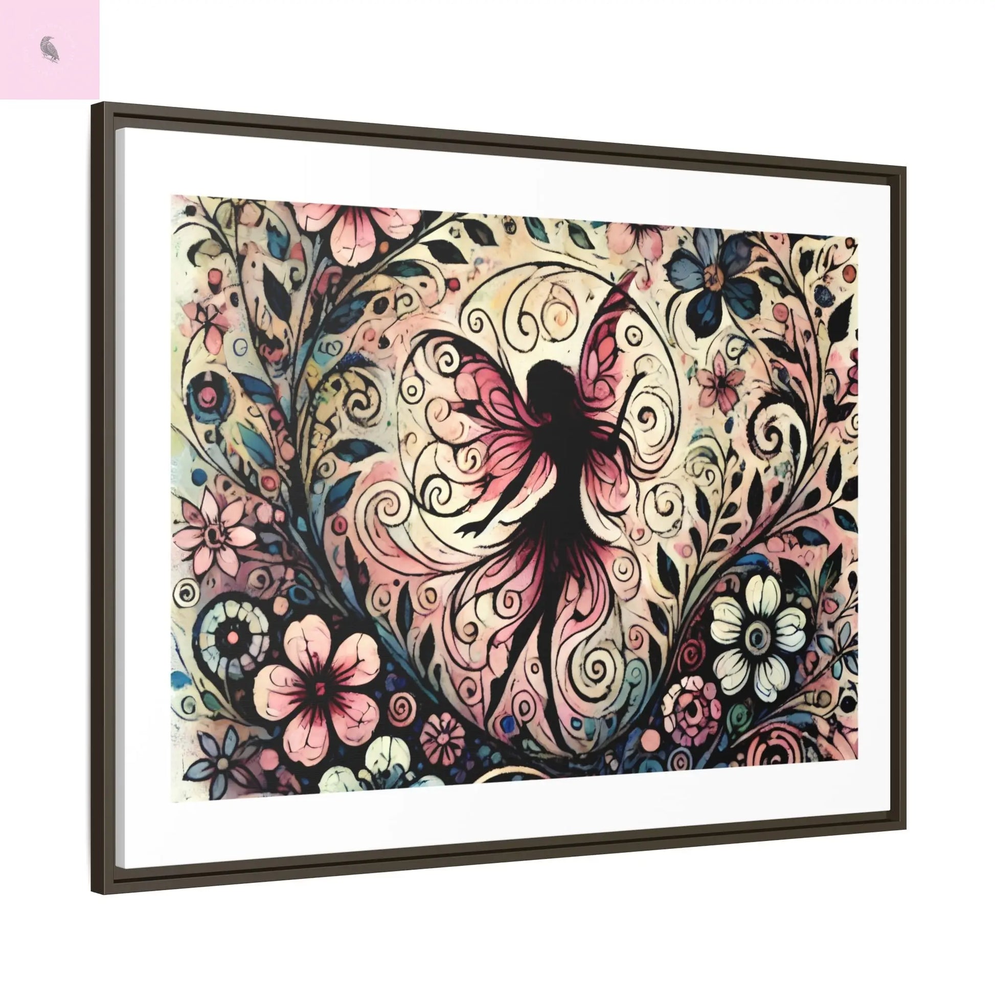 Framed Canvas Fairy art - The flirty crow