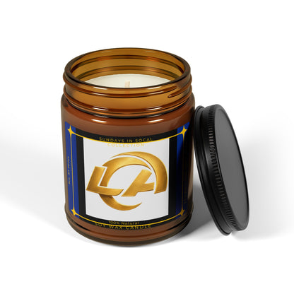 Los Angeles football soy wax candle for Rams fans