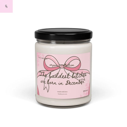 December Coquette Birthday candle, Gift for her, Vegan candle , December birthday gift,  home decor, soy wax, home fragrance Printify