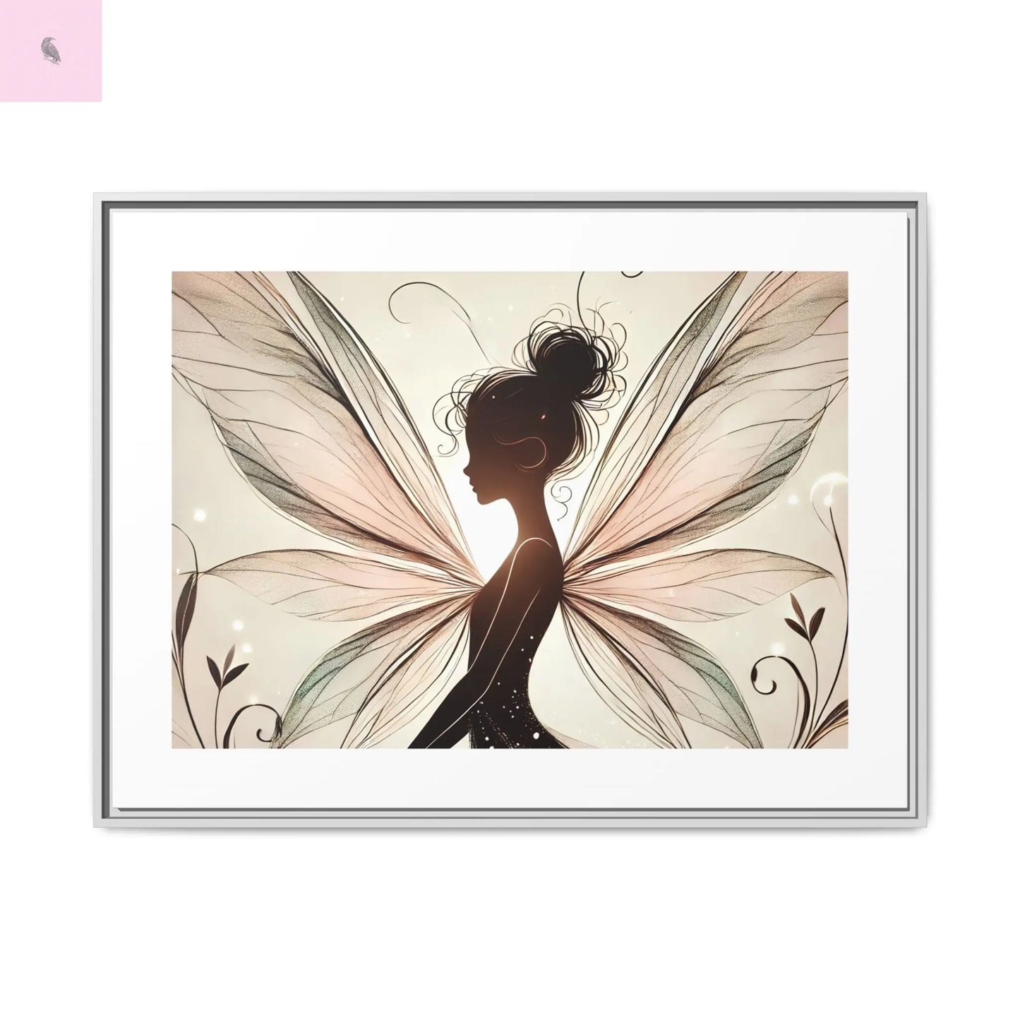 Framed Canvas Fairy wall art - The flirty crow