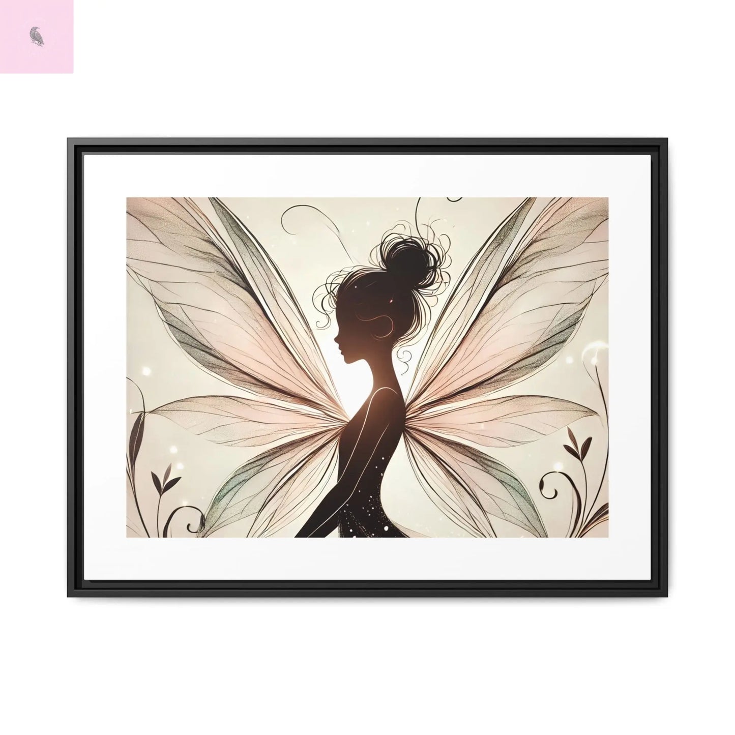 Framed Canvas Fairy wall art - The flirty crow