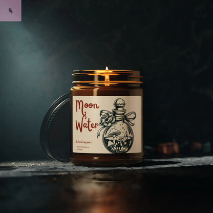 Moon Water Scented Soy Candle - Relaxing Aromatherapy in Amber Jar - Ideal for Home Décor and Gifts The flirty crow