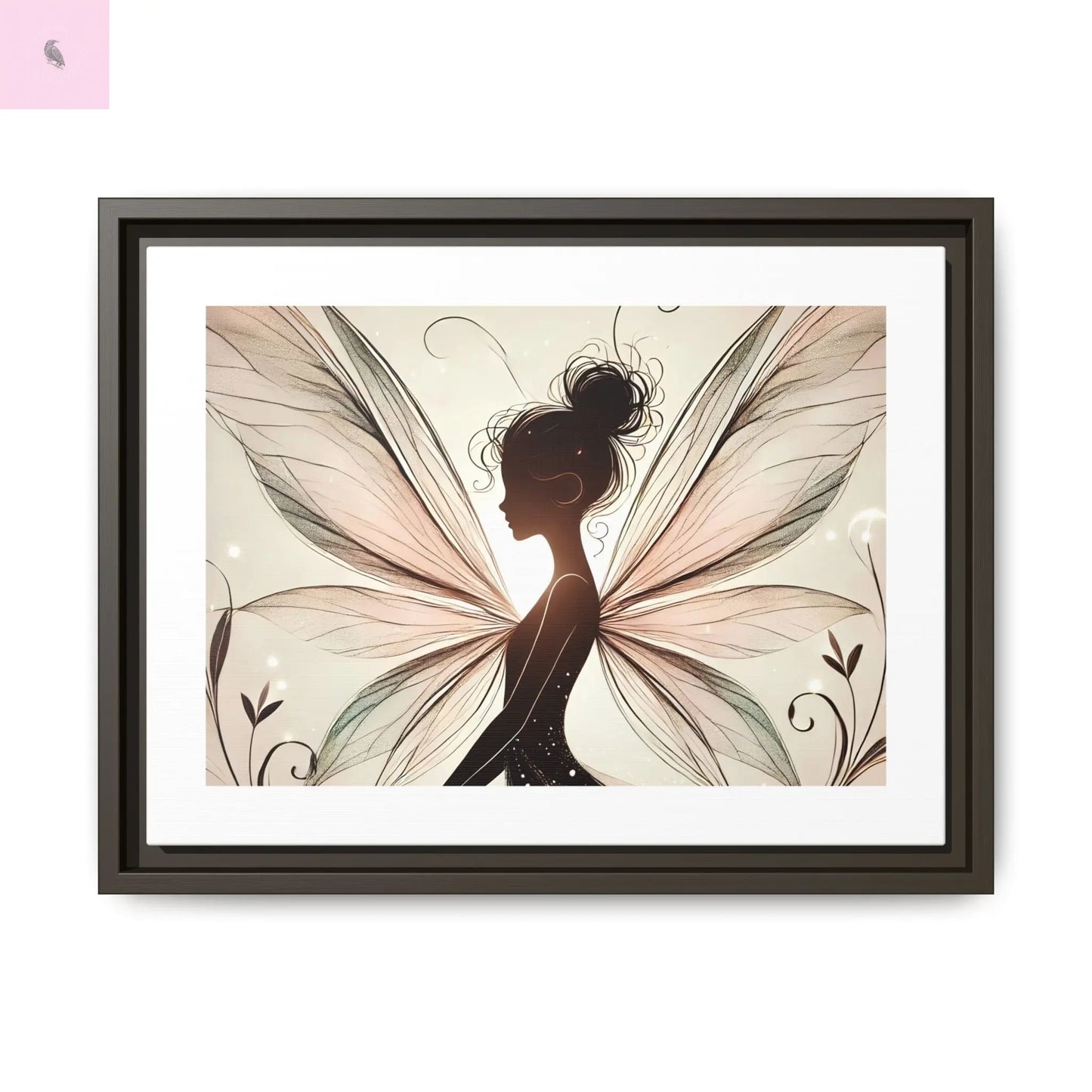 Framed Canvas Fairy wall art - The flirty crow
