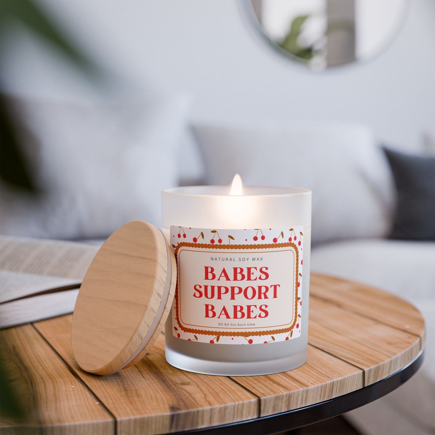 babes supportive glass candle